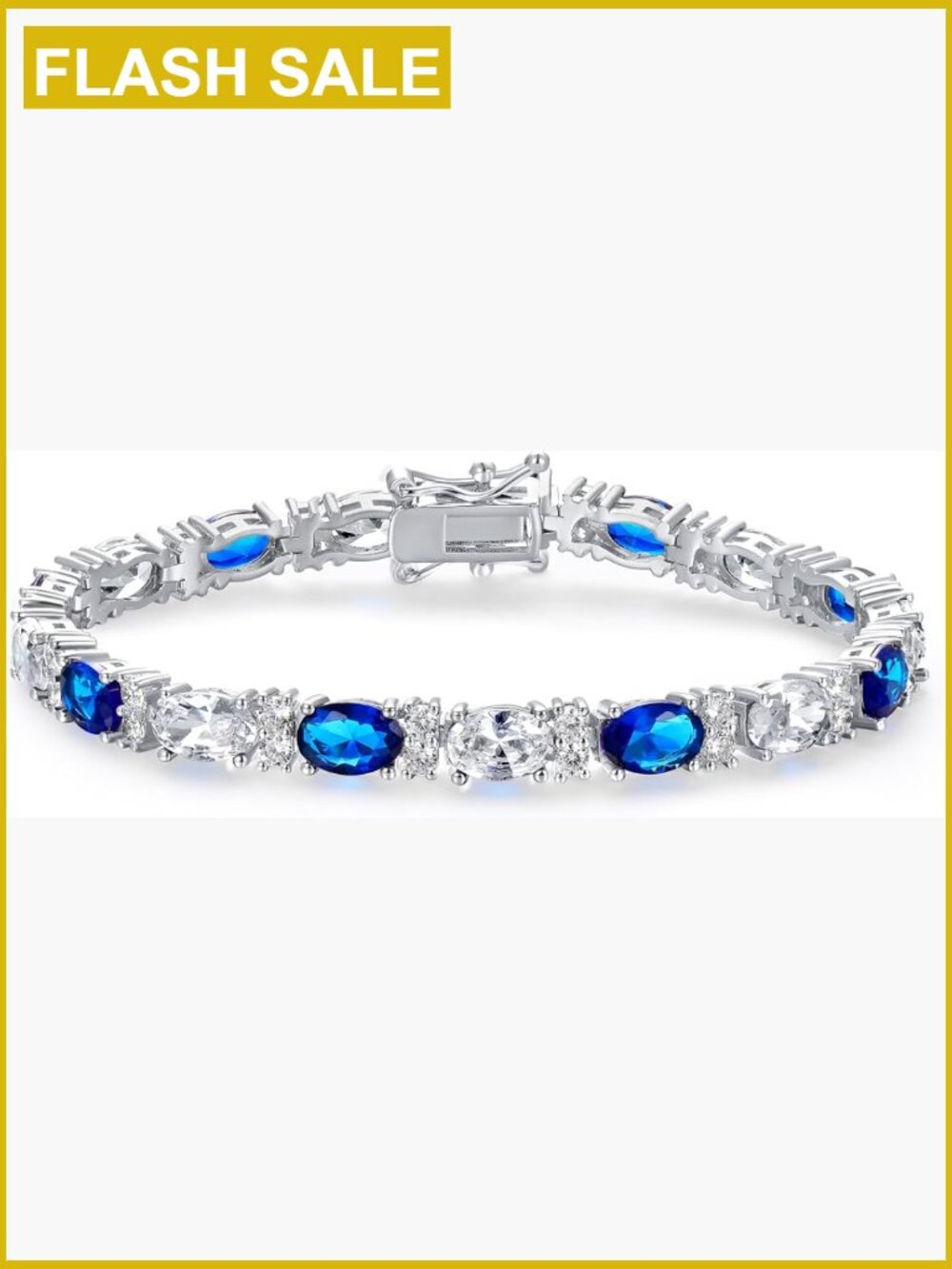 Tennis Bracelet 5A CZ Oval Birthstone Bracelet 6.5-8.5 inch